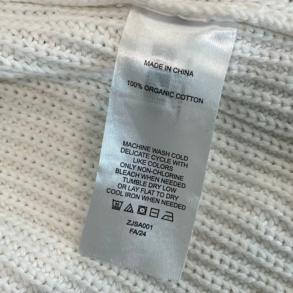 Quince 100% Organic Cotton Fisherman Boatneck Sweater Ivory XL - Picture 6 of 7